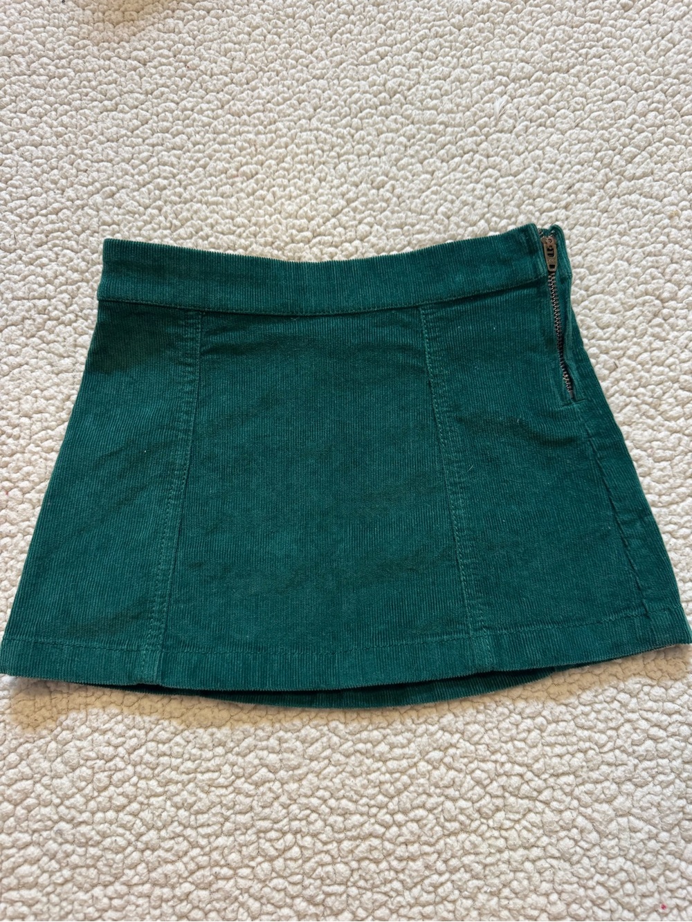 Crewcuts Green Corduroy Mini Skirt with Side Zip - Size 3